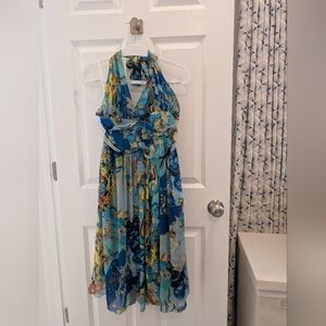 Vibrant Floral Halter Dress